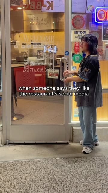 Juli outside Umma's K-BBQ in the featured reel